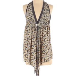 Elizabeth and James floral sleeveless silk top XS